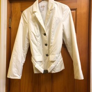 TALBOTS White/Cream Tiffany's Women's Puffer Jacket Size 10 / Belted Winter Coat